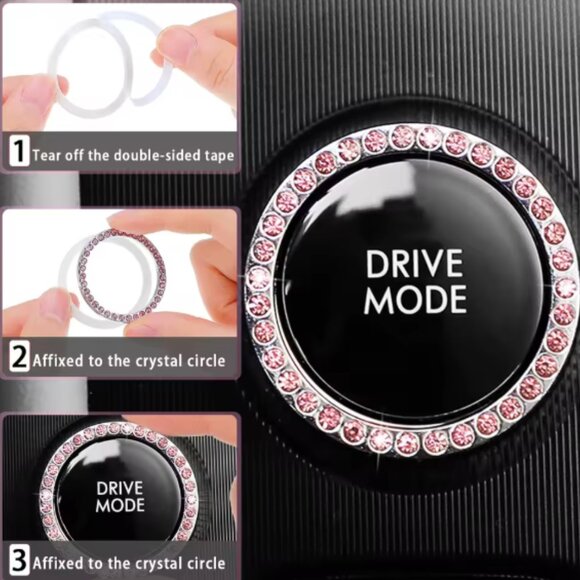 10pcs Pink Interior Car Accessories, Steering Wheel Cover, Shoulder Pads, + More - Picture 6 of 6